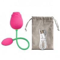 Rose Clitoral Sucking with Vibrating Egg Silicone 10-Speed PINK